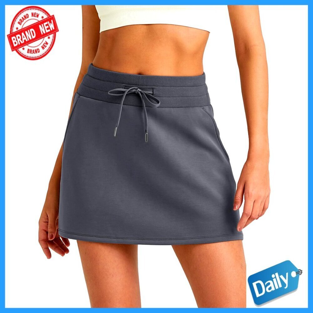Modal A-Line Sweat Skirt with Drawstring & Pockets - Casual Lounge Short